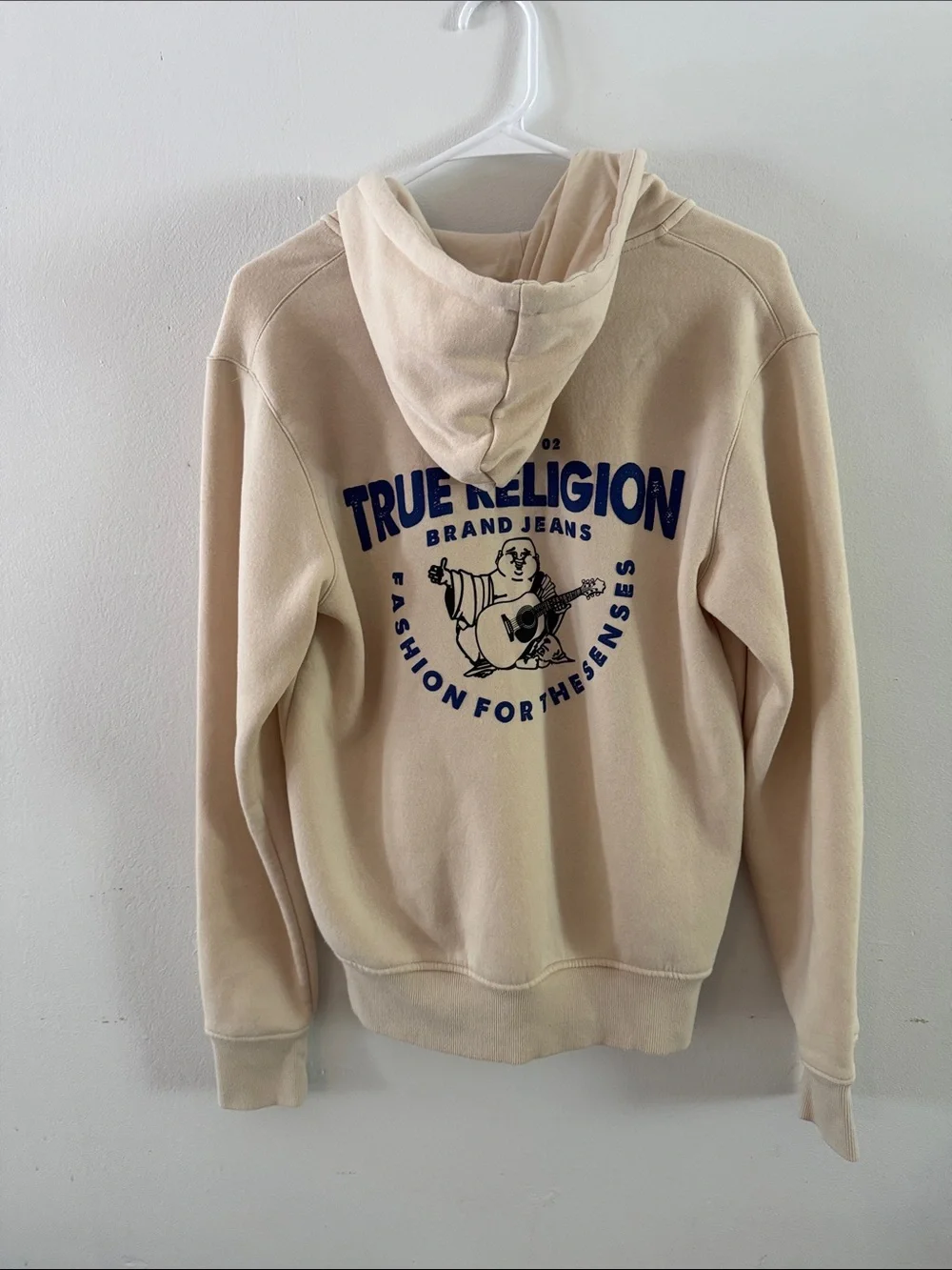 True Religion Cream Zipup Hoodie Sz S